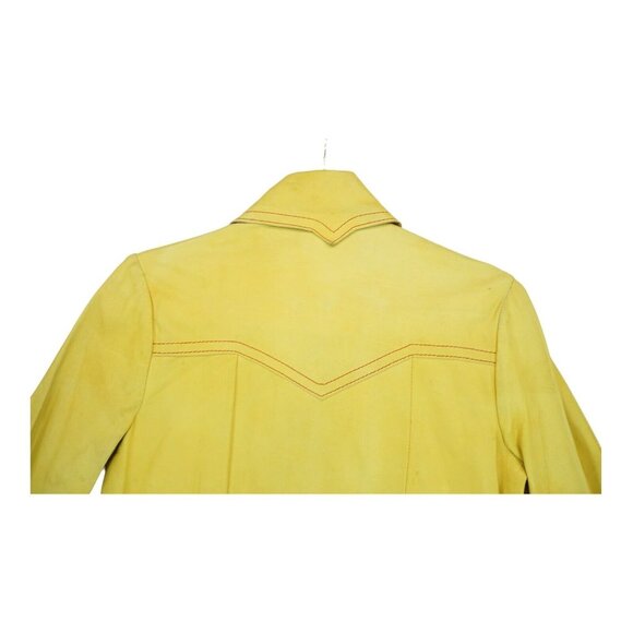 Vintage 70`s MIURA Yellow LEATHER Jacket Size Large Made in England Hard to Find - Picture 15 of 15